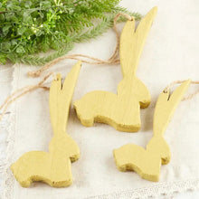 Load image into Gallery viewer, Chunky Wood Easter Bunny Ornaments