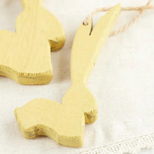 Load image into Gallery viewer, Chunky Wood Easter Bunny Ornaments