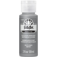 Load image into Gallery viewer, FolkArt acrylic paint bottle in Classic French Gray on a white background