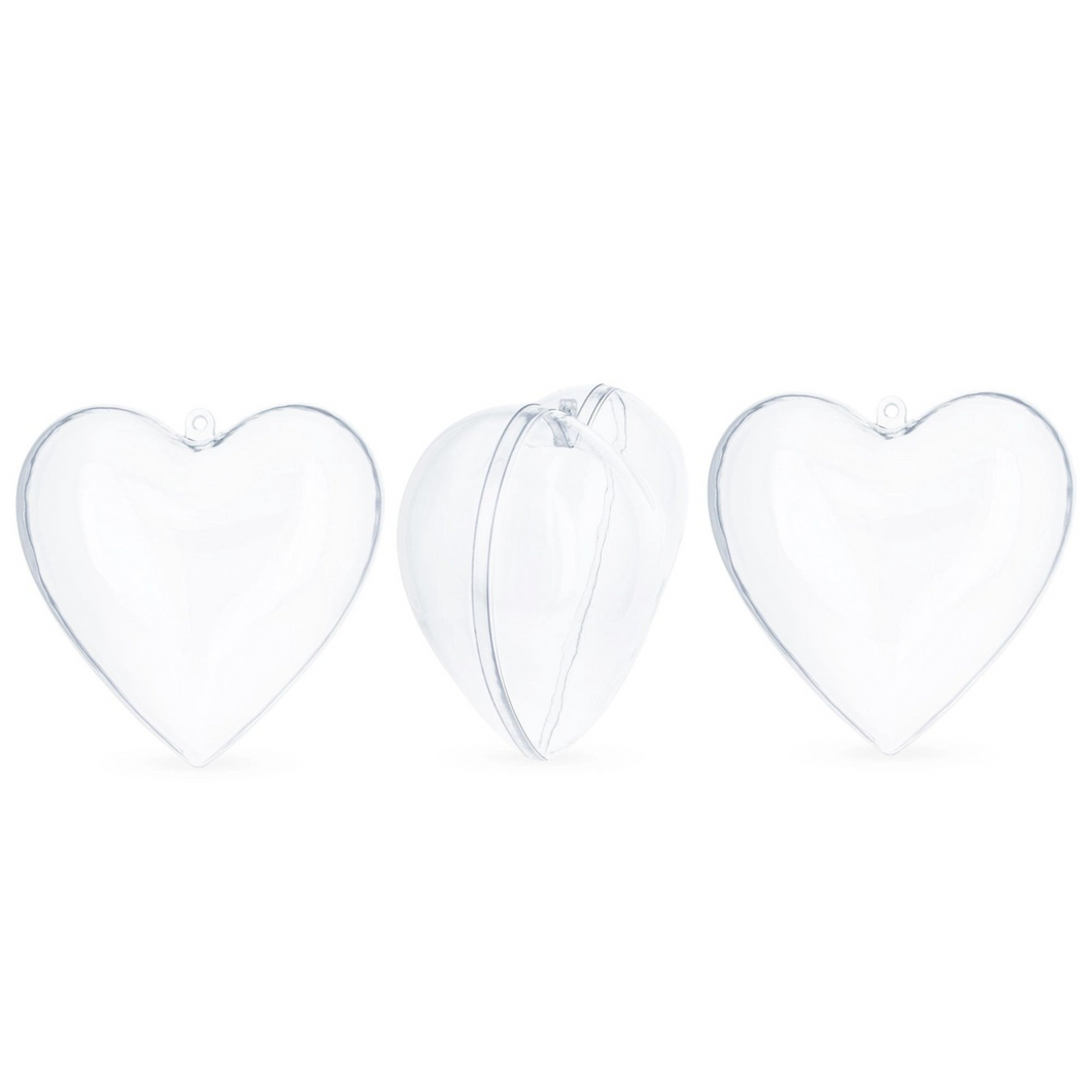 Clear Plastic Heart Ornaments