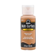 Load image into Gallery viewer, Bottle of FolkArt Multi-Surface Satin acrylic paint in Coffee Latte color on a white background
