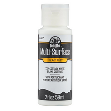Load image into Gallery viewer, Bottle of FolkArt Multi-Surface Satin acrylic paint in Cottage White on a white background