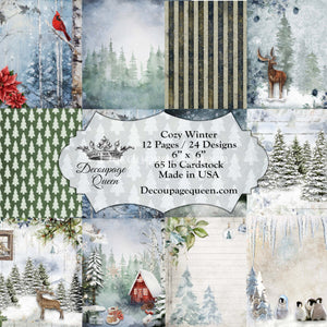 Cozy Winter Mini Scrapbook Set by Decoupage Queen, 6" x 6" Cover