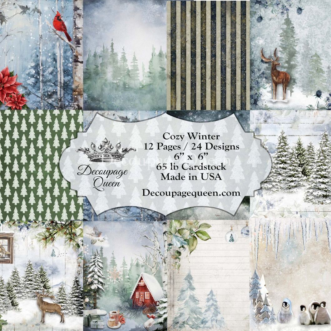 Cozy Winter Mini Scrapbook Set by Decoupage Queen, 6