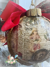 Load image into Gallery viewer, Antiqued Victorian Santa Ornament by Creative Joy by My Victorian Heart, Back View 