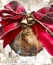Load image into Gallery viewer, Antiqued Victorian Santa Ornament, Handmade Creative Joy by My Victorian Heart