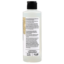 Load image into Gallery viewer, White bottle with black cap and text on a white background