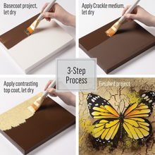Load image into Gallery viewer, Step-by-step process of creating a butterfly art project with painting and crackle medium.
