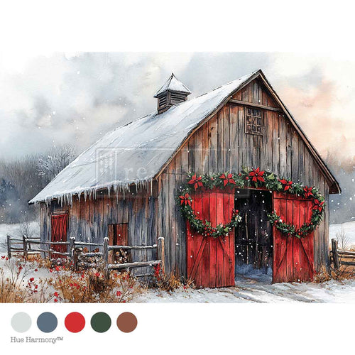 Cranberry Cabin Decoupage Fiber Paper by Redesign with Prima