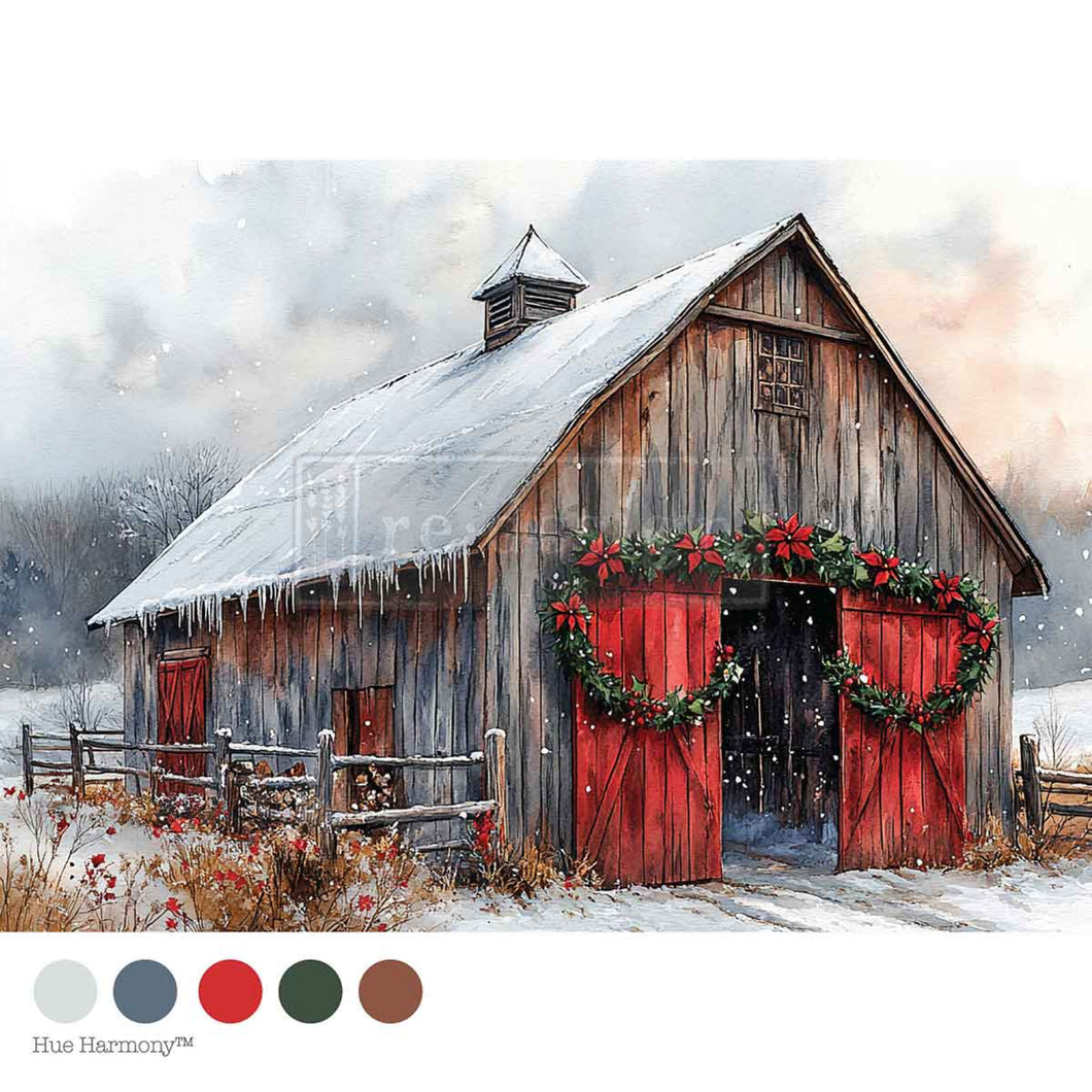 Cranberry Cabin Decoupage Fiber Paper by Redesign with Prima