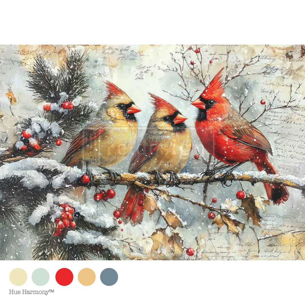 Crimson Noel Decoupage Fiber Paper by Redesign with Prima