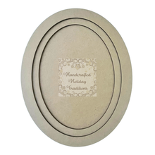 Load image into Gallery viewer, Layered Framed MDF Oval Blank Base for painting, decoupage, art 