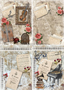 Music 4 Pack Rice Paper by Decoupage Queen