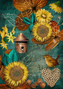 Autumn Sunflowers Rice Paper by Decoupage Queen