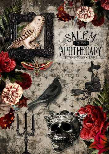 Salem Apothecary Rice Paper by Decoupage Queen