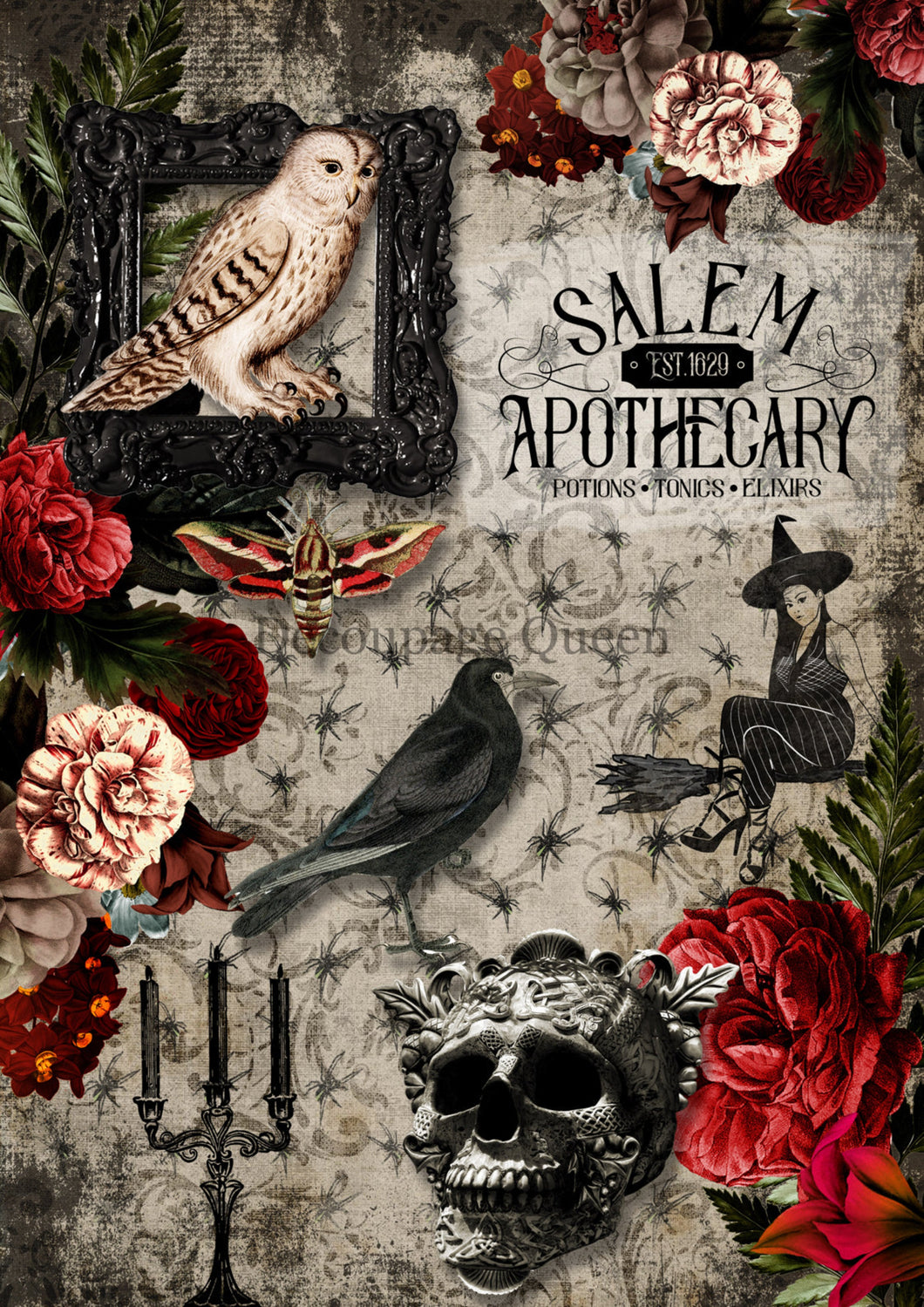 Salem Apothecary Rice Paper by Decoupage Queen