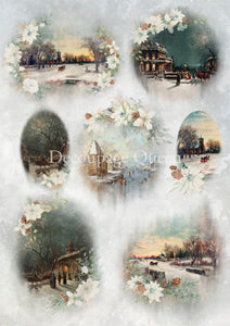 Dainty and the Queen Winter Scenes Rice Paper by Decoupage Queen