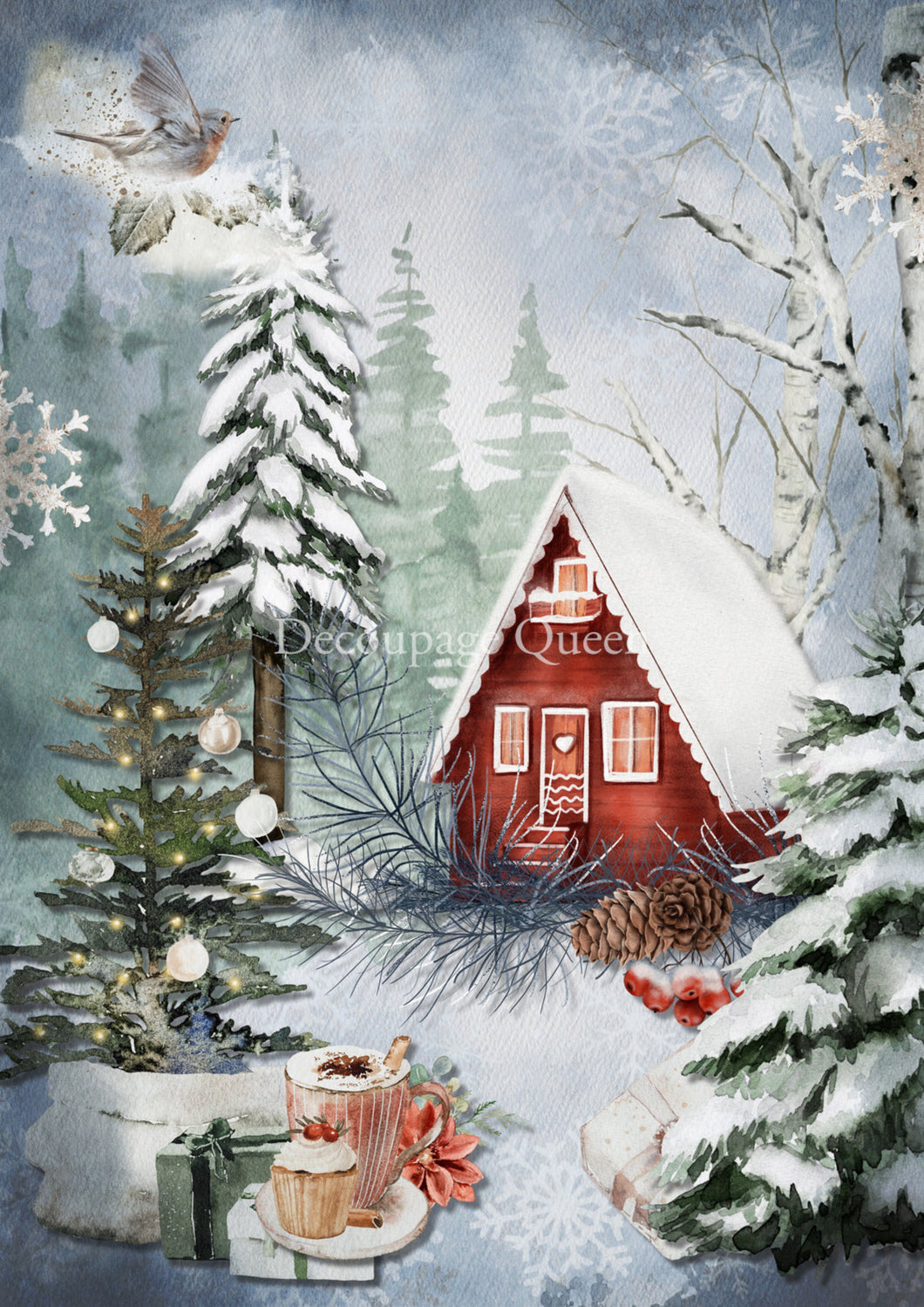 Cozy Cottage Rice Paper by Decoupage Queen