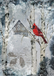 Winter Cardinal Rice Paper by Decoupage Queen