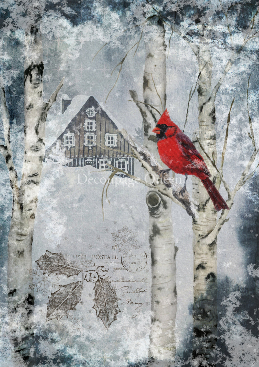 Winter Cardinal Rice Paper by Decoupage Queen