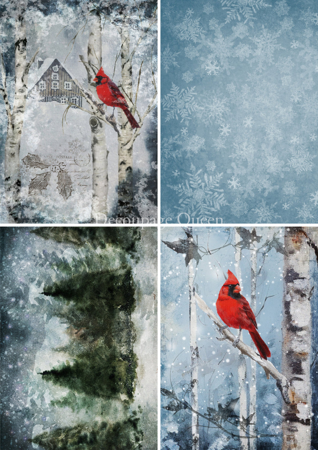 Cardinals 4 Pack Rice Paper by Decoupage Queen