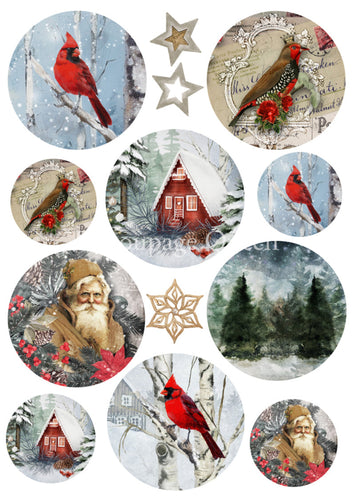 Cozy Winter Ornaments Rice Paper by Decoupage Queen