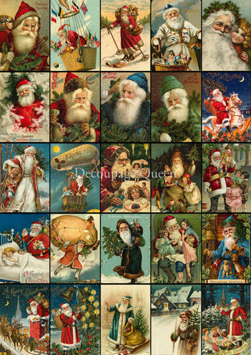 Advent Santas Rice Paper by Decoupage Queen