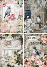 Load image into Gallery viewer, Crowned Birds Four Pack Rice Paper by Decoupage Queen