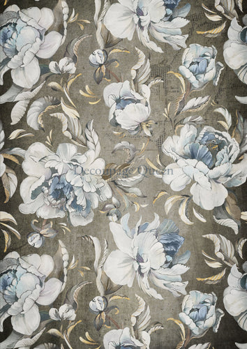 Blue Peonies Rice Paper by Decoupage Queen