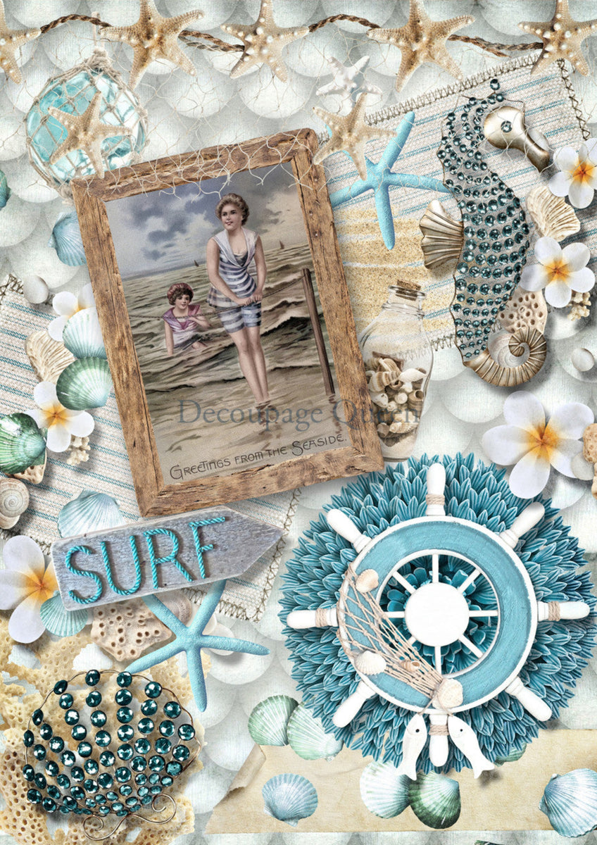 Surf and Sea Rice Paper by Decoupage Queen – My Victorian Heart