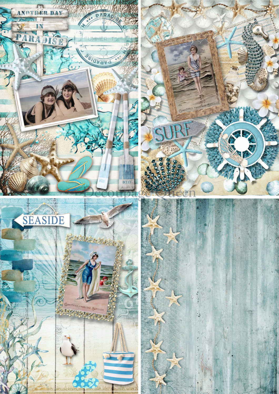 Seaside Four Pack Vellum Paper by Decoupage Queen
