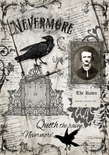 Nevermore Rice Paper by Decoupage Queen