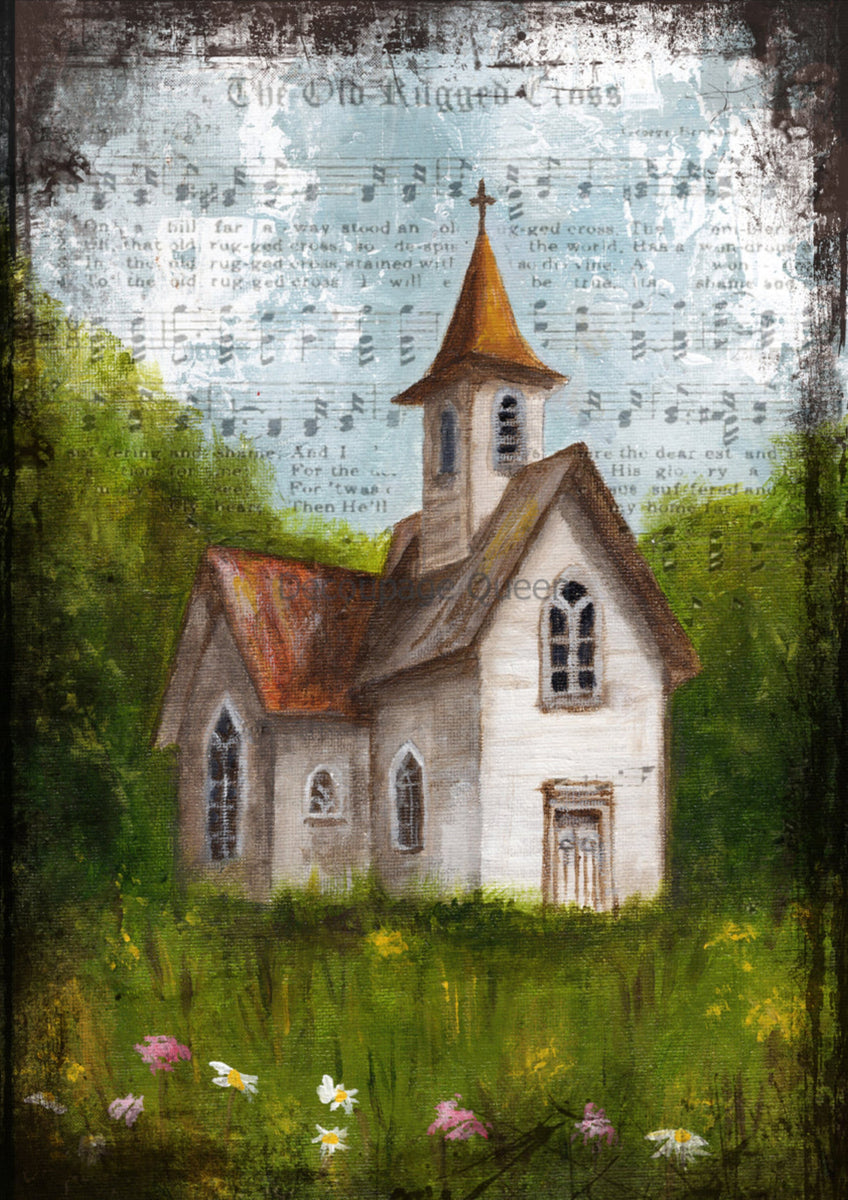 Teresa Rene Art - Old Rugged Cross Rice Paper by Decoupage Queen – My ...