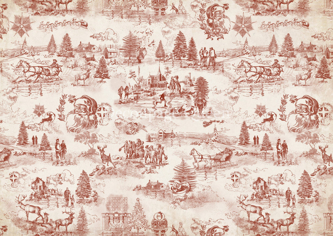 Christmas Toile Rice Paper by Decoupage Queen