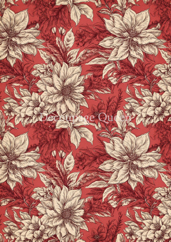 Vintage Poinsettia Rice Paper by Decoupage Queen