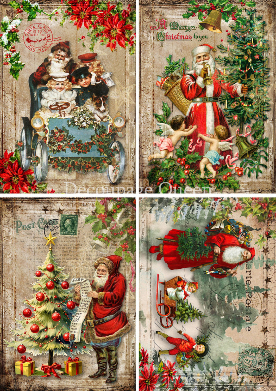 Vintage Festivities Rice Paper by Decoupage Queen