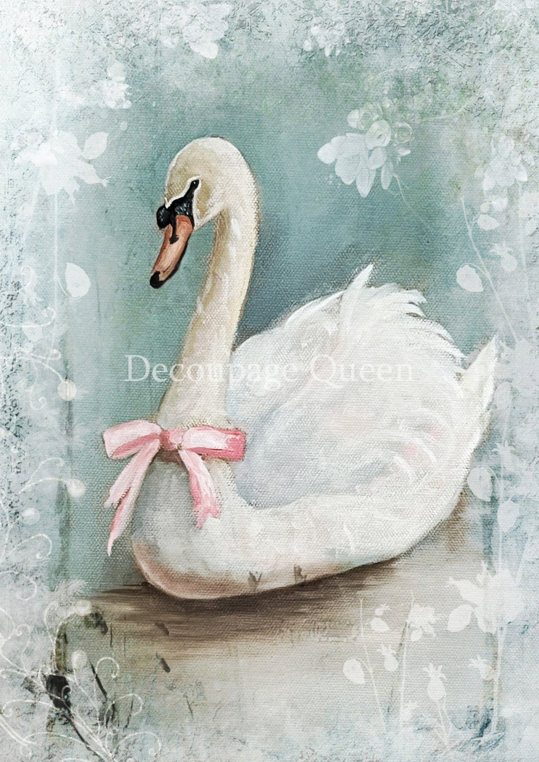 Teresa Rene Art - Winter Swan Rice Paper by Decoupage Queen