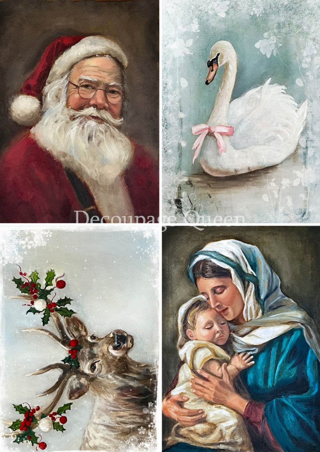 Teresa Rene Art - Christmas 4 Pack Rice Paper by Decoupage Queen