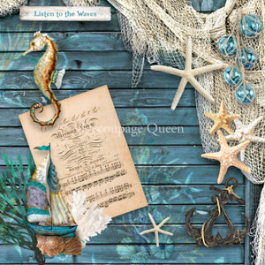 Seaside Greetings Scrapbook Set, Decoupage Queen 01