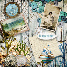 Load image into Gallery viewer, Seaside Greetings Scrapbook Set, Decoupage Queen 11