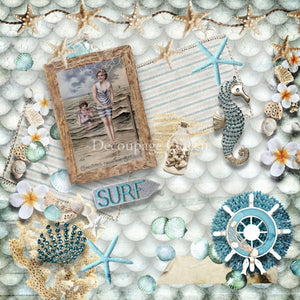 Seaside Greetings Scrapbook Set, Decoupage Queen 13