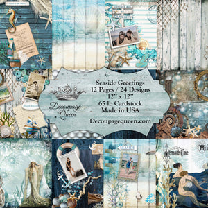 Seaside Greetings Scrapbook Set, Decoupage Queen Cover 12x12