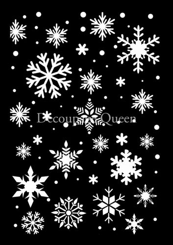Decoupage Queen Falling Snowflakes Stencil, 0018