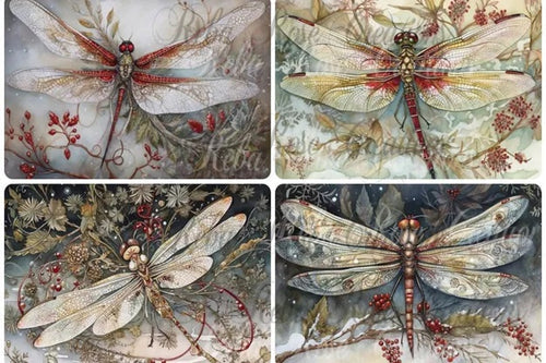 Dance of the Dragonflies Rice Paper by Reba Rose Creations