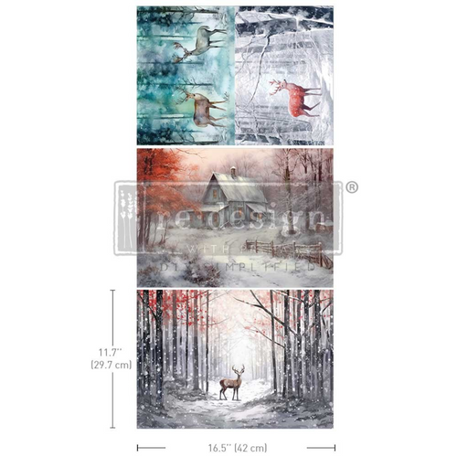 Redesign with Prima Decoupage Fiber Pack Dashing Through the Pines
