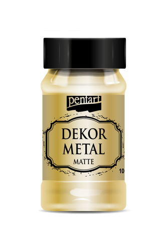 Pentart Dekor Metal Matte Paint, Gold, 50 mL
