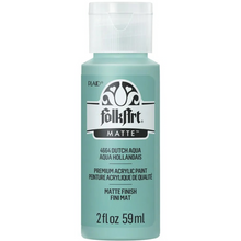 Load image into Gallery viewer, FolkArt acrylic paint bottle in Dutch Aqua color on a white background