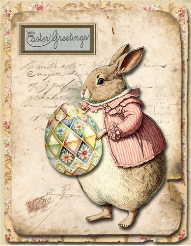 Easter Greetings Prim Bunny by Monahan Papers E150