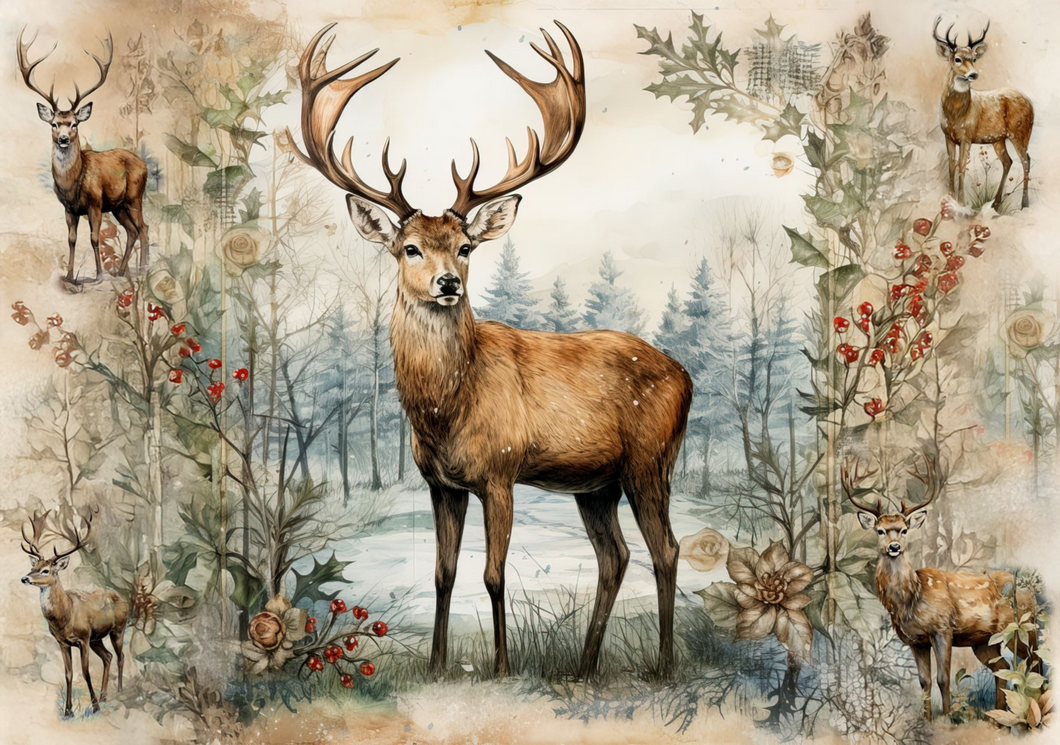 Winter Deer Rice Paper by European Excellency
