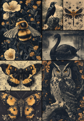 Wings of Night Rice Paper by European Excellency